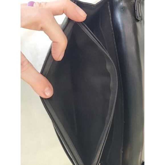 Badgley Mischka Quilted Mini Crossbody – Black/Gold Logo 9x6 - Picture 8 of 10